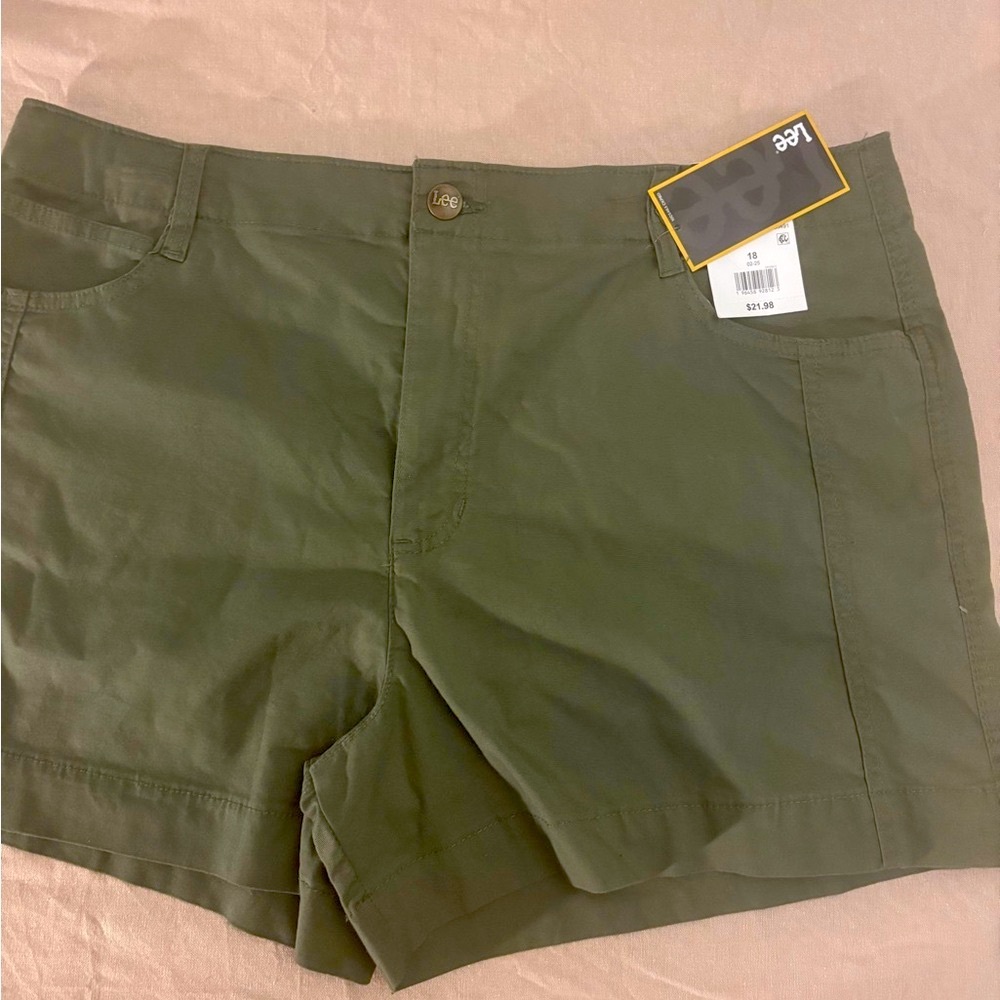 Lee Sage Green Casual Shorts